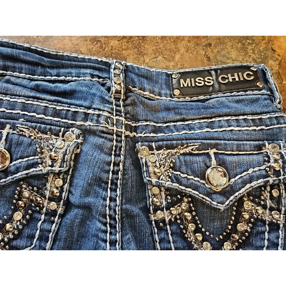 Miss‎ Chic Jeans New Fashion Jean Embellished Pockets Size 3/29WX23